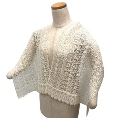 京やR165 レースショール 白 着物ショール ストール 透かし編みオールシーズン使える和装ショール 洋服にも最適 和装洋装兼用 美品 訪問着 附下色無地 小紋 紬江戸小紋 フォーマルからカジュアルまで 袷の着物 単衣の着物夏着物 紗絽 麻 浴衣まで