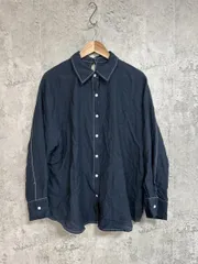 Olu. シアー ステッチ ブラウス シャツ sizeF/濃紺 ■◆ レディース