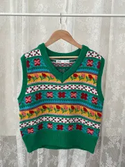 ZARA 花 刺繍 ニット ベスト