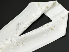 振袖用 礼装用 シルエリー 半衿 刺繍入り 日本製 竹梅 ホワイト si-404-32