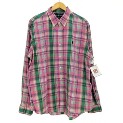 ラルフローレン RALPH LAUREN 90s CUSTOM FIT チェック ポニー刺繍 コットン ボタンダウンシャツ メンズ import：XL 