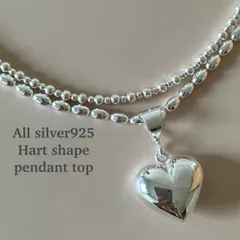 All silver925 ぷっくり ハートシェイプのペンダントトップ