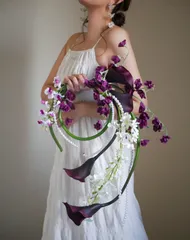 前撮り・挙式　サークル×パールブーケ　短納期可能