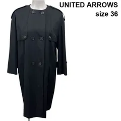 ユナイテッドアローズ UNITED ARROWS コート ダブルブレスト 黒 毛 36 レディース S5Y158