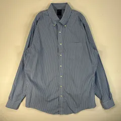 古着 ブルックスブラザーズ Brooks Brothers 長袖シャツ 胸ポケ ボタンダウン NON-IRON L  ブルー系 ストライプ メンズ