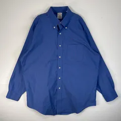 古着 ブルックスブラザーズ Brooks Brothers 長袖シャツ TRADITIONAL FIT 胸ポケ ボタンダウン L  ブルー 無地 メンズ