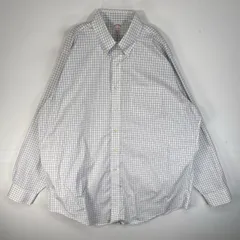古着 ブルックスブラザーズ Brooks Brothers 長袖シャツ TRADITIONAL FIT 胸ポケ ボタンダウン XL  ホワイト系 チェック メンズ