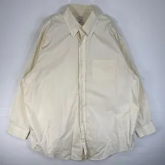 古着 ブルックスブラザーズ Brooks Brothers 長袖シャツ ボタンダウン 胸ポケ REGULAR FIT XL  イエロー系 無地 メンズ