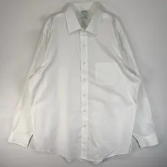 古着 ブルックスブラザーズ Brooks Brothers 長袖シャツ MILANO カラーステイ 胸ポケ XL  ホワイト系 無地 メンズ