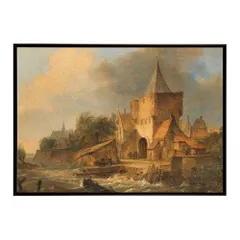 【A2サイズ（約42x59cm）】【bn-poster-3232】フレーム付き 世界の古い絵画 復刻 ポスター レトロ 古典 デジタルリマスター インテリア 作品 油絵 水彩画 おしゃれ  モダン シンプル お洒落