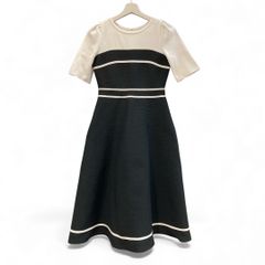 23SS♡ANAYI シアーボリューム半袖ニットワンピース 36 ボーダー