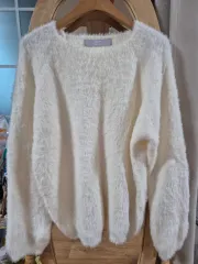 エイトセカンズ アンゴラ ニットT アイボリー S