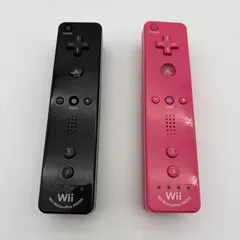 Nintendo Wii リモコン モーションプラス ブラック ピンク 2個セット コントローラー ゲーム 動作確認済み [中古]