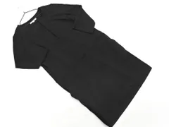 自由区 ウール混 Vネック Iライン ワンピース size40/黒 ◇■ レディース