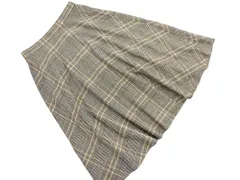 23区 ウール混 チェック フレア スカート size38/黒ｘベージュ ◇■ レディース