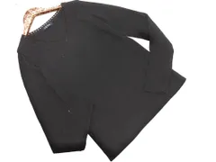 IENA イエナ カットワーク リブ カットソー 黒ｘゴールド ■◇ レディース