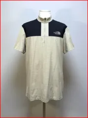 ザノースフェイス/ポリ素材 グレー 半袖 ハーフジップ/95サイズ/王道ヴィンテージ(C-47)