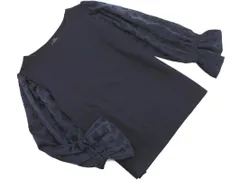 malla マーラ ウール混 切替 ベルスリーブ カットソー size38/紺 ◇■ レディース