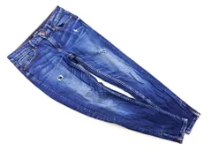 ZARA basic ザラ ベーシック 裾ジップ ダメージ加工 デニムパンツ size36/インディゴ ■■ レディース
