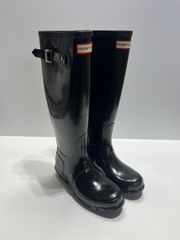 美品✨大人気 HUNTER ショートレインブーツ 黒25cm UK6 - メルカリ