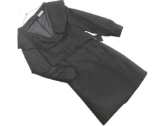 SCOT CLUB スコットクラブ ウール100% ラップ風 ベルト付き Iライン ワンピース size9/黒 ◇■ レディース