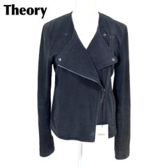 定価9.8万タグ付 Theory やぎ革ライダースジャケット L ブラック 無地 