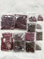 大容量　パープル系　紫色　推し活　ハンドメイド　パーツ　ビーズ　アクセサリーパーツ　手芸資材　クラフト素材　ネックレス　ピアス　アクセサリー　詰め合わせセット