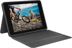 Logitech Rugged Folio - iPad (第7世代、第8世代、第9世代) 保護キーボードケース スマートコネクター付き キックスタンド付き 耐久性のあるこぼれ防止キーボード ブラック 7.4 x 0.9 x 10.2 (リニューアル), 9 