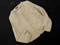 a.v.v アーヴェヴェ ツイード ノーカラー ジャケット sizeM/アイボリー ◇■ レディース