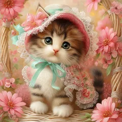 パネル生地　新柄　可愛い猫8柄N