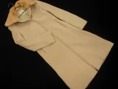 KUMIKYOKU 組曲 ウール混 ラビットファー付 ステンカラー コート size2/ベージュ ◇■ レディース