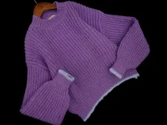 earth music&ecology アースミュージック＆エコロジー クルーネック ニット セーター sizeF/ラベンダー ◇■ レディース