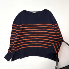 【IÉNA／イエナ】 ウール×アンゴラ混 ボーダーニット ネイビー系