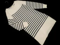 earth music&ecology アースミュージック＆エコロジー ボーダー チュニック ワンピース sizeL/白ｘ紺 ◇■ レディース