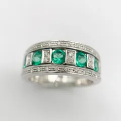 【セールSALE】【中古】DAMIANI ダミアーニ 750 ベルエポック エメラルド K18WG ダイヤ リングのサムネイル