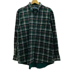 CHAPS RALPH LAUREN　コーデュロイシャツ　長袖　ボタンダウン　チェック　胸ポケット　ワンポイント　ブランドロゴ　刺しゅう　エンブレム　古着