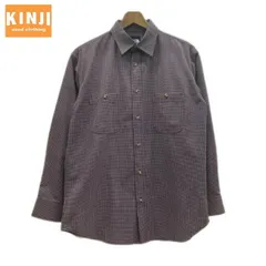 THE NORTH FACE　チェックシャツ　長袖　シャツ　トップス　レギュラーカラー　胸ポケット　千鳥格子　アウトドア　古着