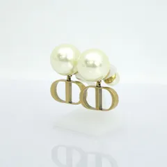 Dior / ディオール ◆CD ロゴ フェイクパール トライバル ピアス ゴールド 【イヤリング/ピアス/アクセサリー】 ブランド【中古】 
