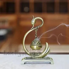 香炉 香炉禅飾り スワン 金属 ブロンズ  お香 お香立て 線香 蚊取り線香 リラックス インテリア リビング 寝室 玄関 ヨガ リラクゼーション 金属 アロマ