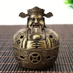 香炉 香炉禅飾り 富の神 金 ゴールド 黄金 招財 お香 お香立て 線香 蚊取り線香 リラックス インテリア リビング 寝室 玄関 ヨガ リラクゼーション 銅製