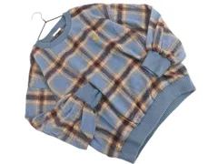 CLASSICAL ELF クラシカルエルフ チェック ニット カットソー sizeL/青 ◇■ レディース