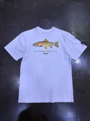 パタゴニア 白 フィッシュ ロゴ Tシャツ S
