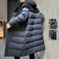 メンズ ダウンジャケット フード付き ブルゾン ロングコート 厚手 防寒着 暖かい ビジネスジャケット 秋物 アウター