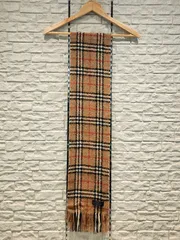 ㊴ BURBERRY LONDON カシミアチェックマフラー バーバリー ノバチェック スコットランド製