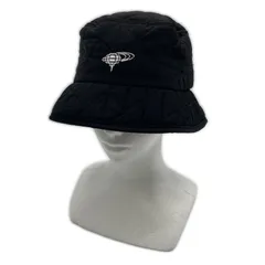 中古 ビームスゴルフ BEAMSGOLF バケットハット ブラック 刺しゅうロゴ キルトハット シンプル 防寒対策