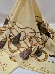 【新品】CELINE レディースハンカチ 約52㎝ やや大判サイズ シルク混合