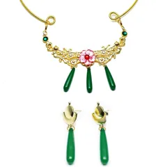 薬屋のひとりごと コスプレ マオマオ 猫猫 遊園会 小物 道具 ピンク侍女服 アクセサリーセット 首飾り ネックレス イヤリング コスプレ 小