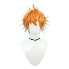  コスプレ ウィッグ 宇佐美リト Usami Rito カツラ オレンジ色 水色 メッシュ グラデ ショートヘア 耐熱 変装用 コ