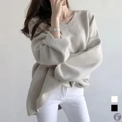 ニット セーター トップス レディース Vネック ゆったり 体型カバー 長袖 秋冬 韓国風cbrx604