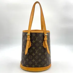 LOUIS VUITTON バケットPM モノグラム モノグラム レザー×PVC ブラウン ハンドバッグ ゴールド M42238